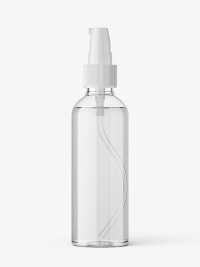 Transparent lotion pump bottle mockup