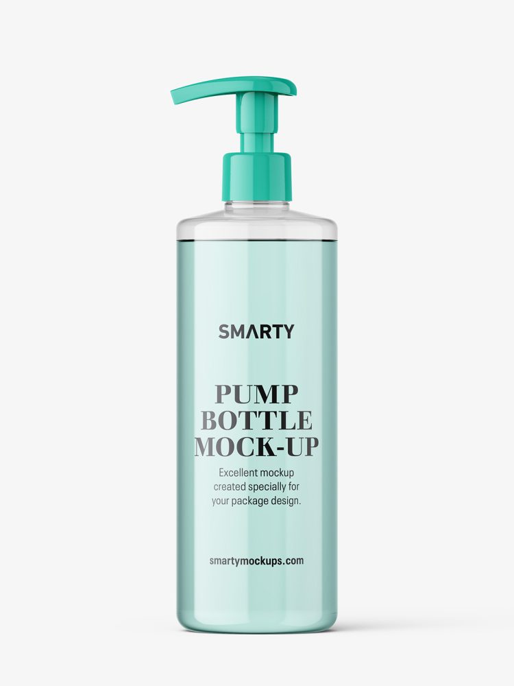 Bottle with pump mockup / transparent