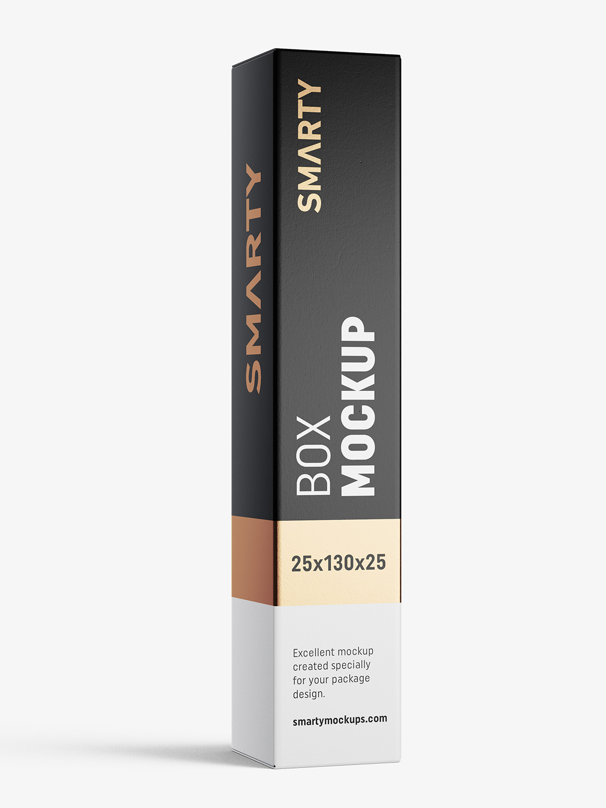 Download Box mockup / 25x130x25 mm / white - metallic - kraft - Smarty Mockups