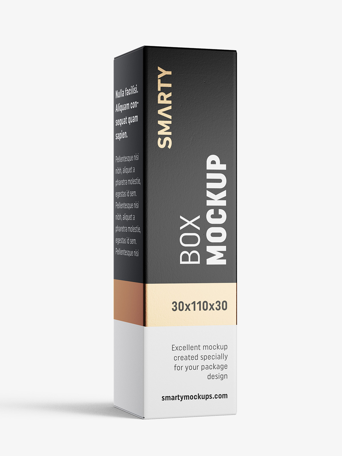 Download Box mockup / 30x110x30 mm / white - metallic - kraft - Smarty Mockups