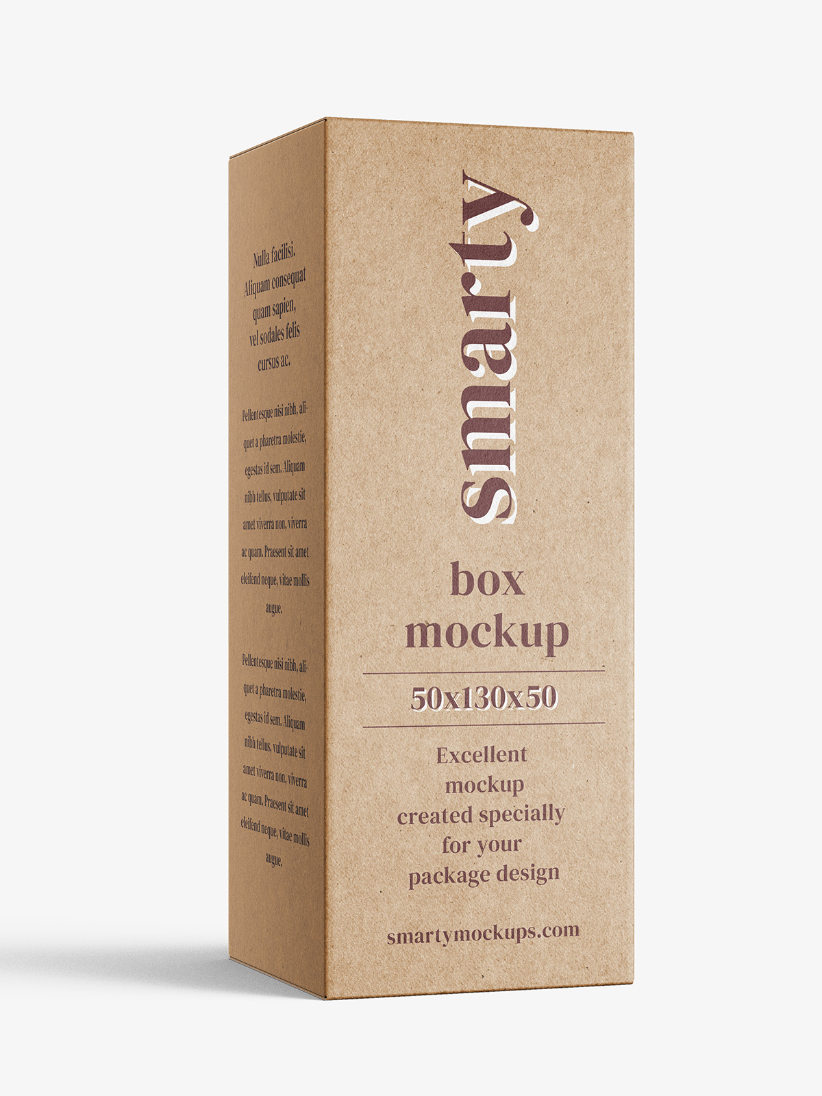 Download Box mockup / 50x130x50 mm / white - metallic - kraft - Smarty Mockups
