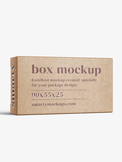 Box mockup / 90x55x25 mm / white - metallic - kraft - Smarty Mockups