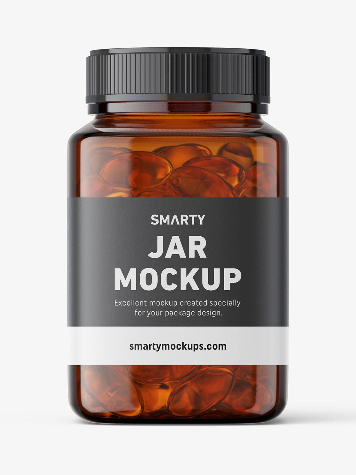 Download Square jar with fish oil capsules mockup / amber - Smarty ...