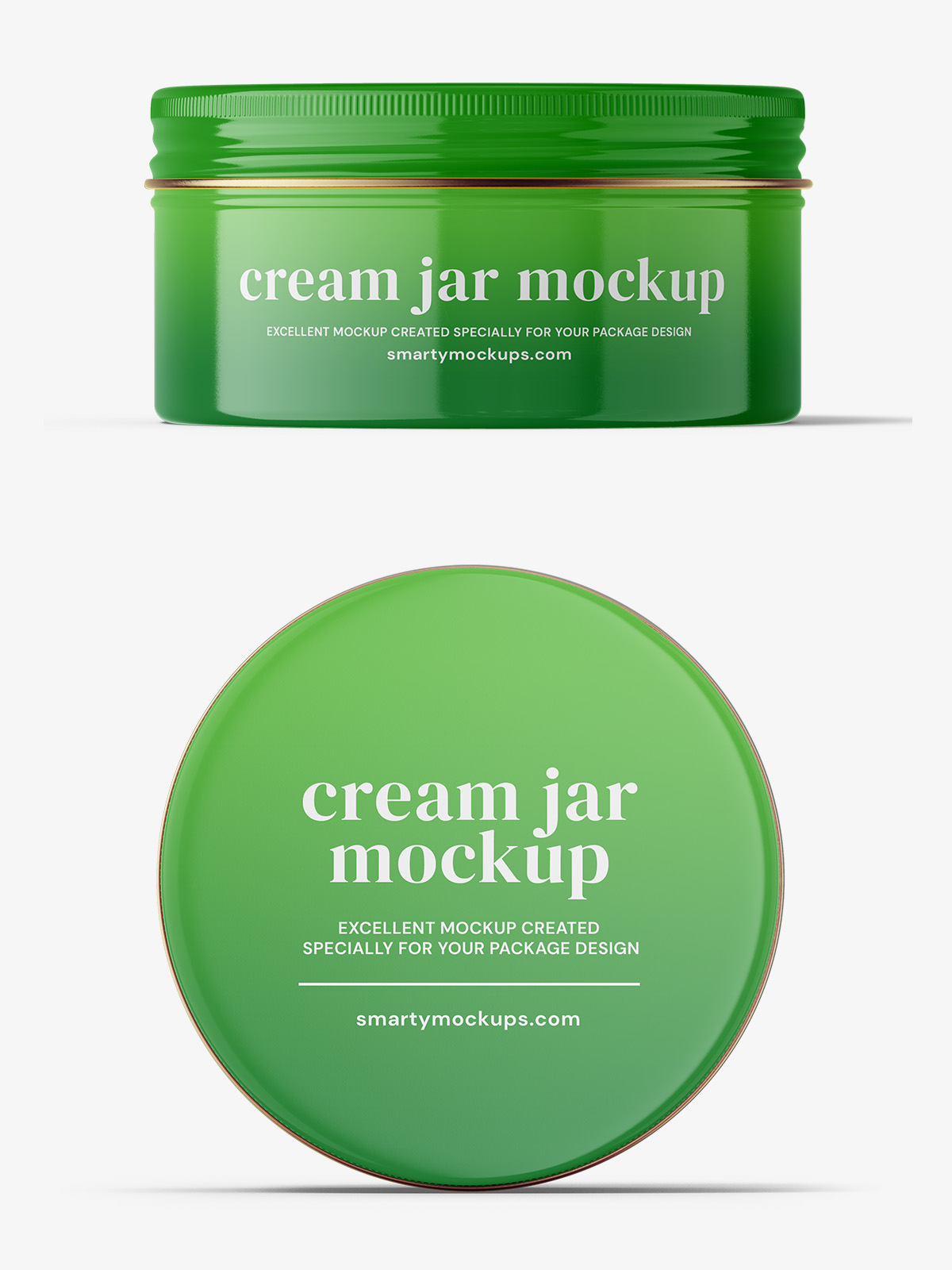Glossy tin cream jar mockup / top and front view - Smarty ...