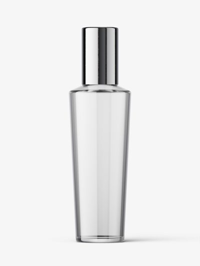 Glass bottle with silver cap mockup