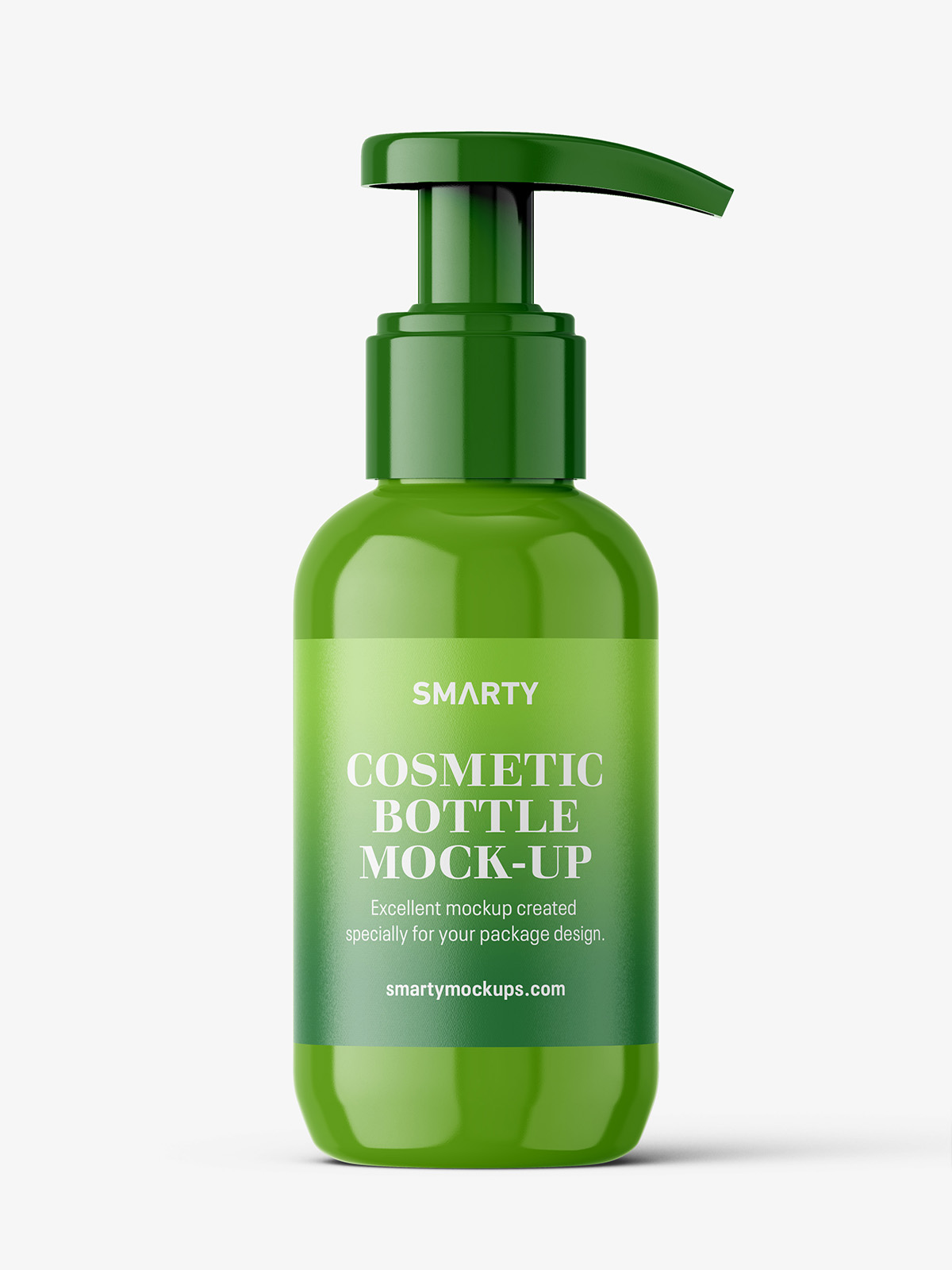 Download Glossy Bottle With Pump Mockup 100 Ml Smarty Mockups