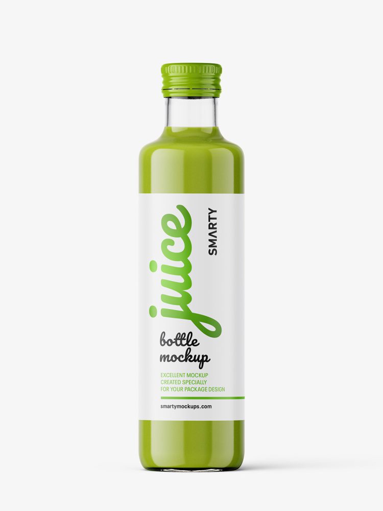 Green juice bottle mockup