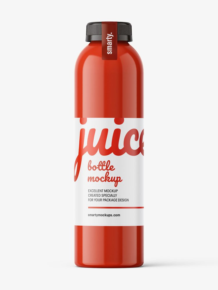 Tomato juice bottle mockup