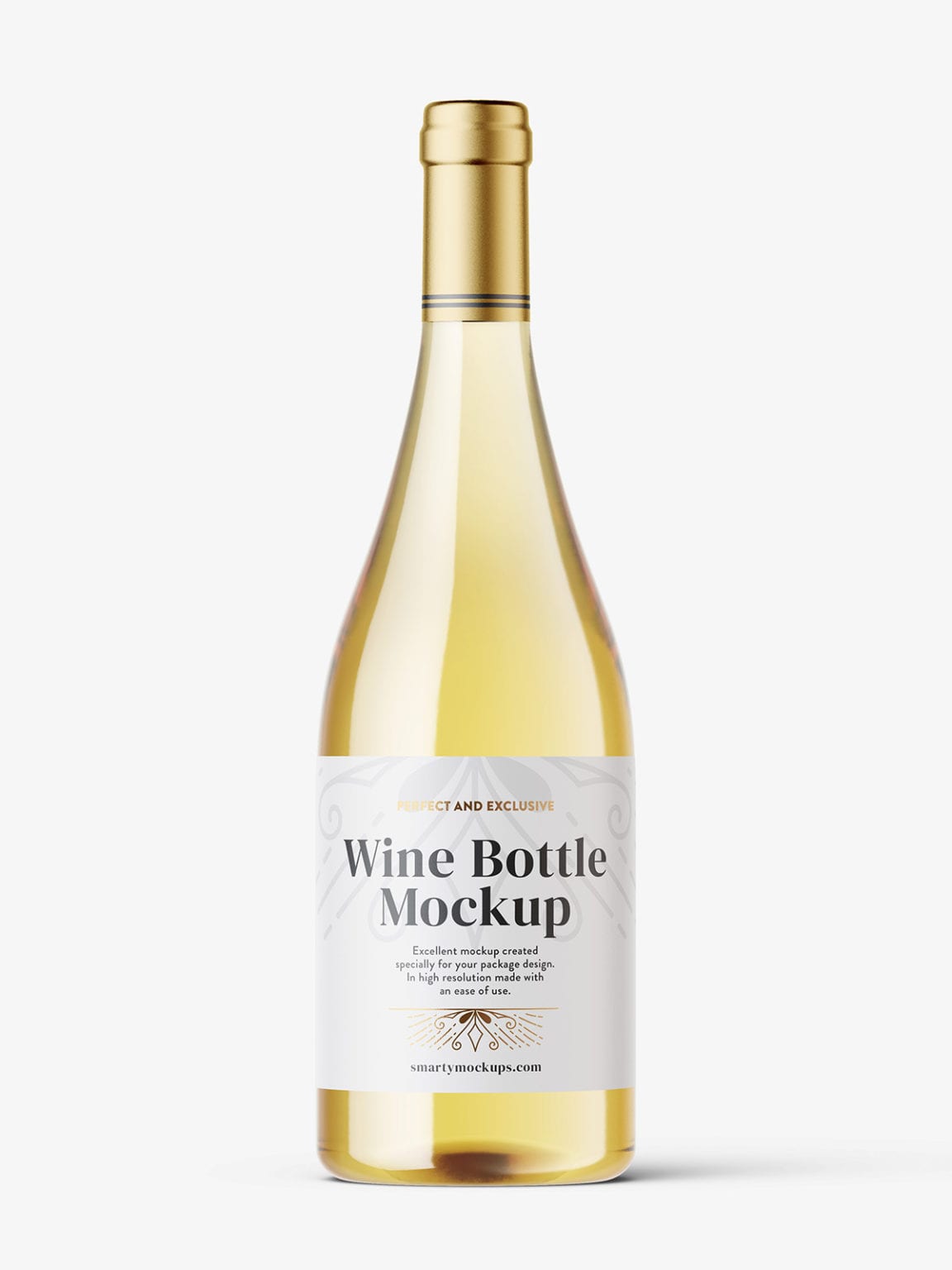 White wine bottle mockup Smarty Mockups