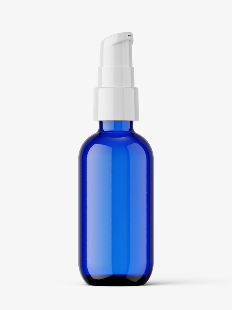 Airless blue bottle mockup