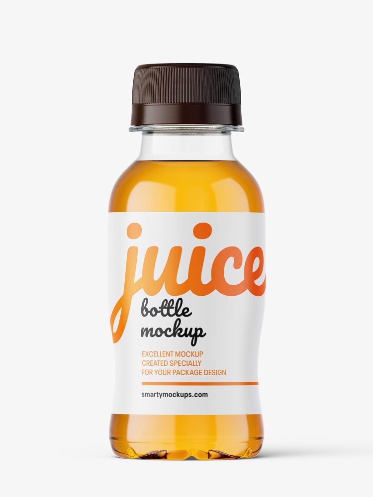 Small apple juice bottle mockup