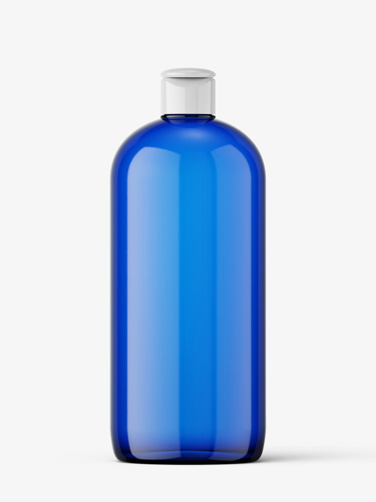 Blue bottle mockup with flip top mockup