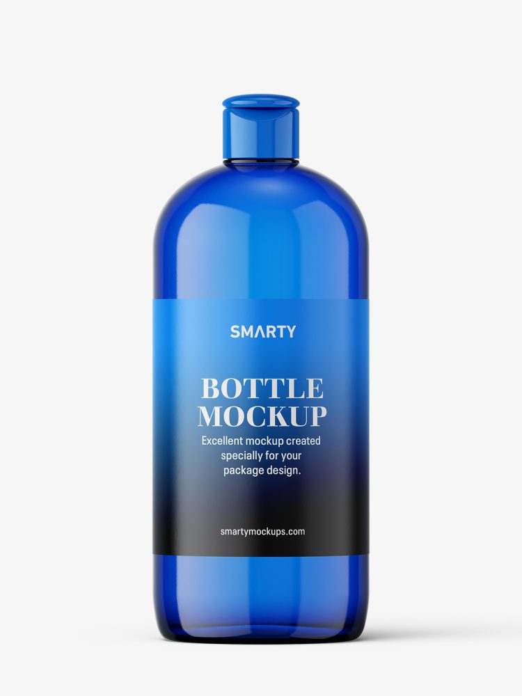 Blue bottle mockup with flip top mockup