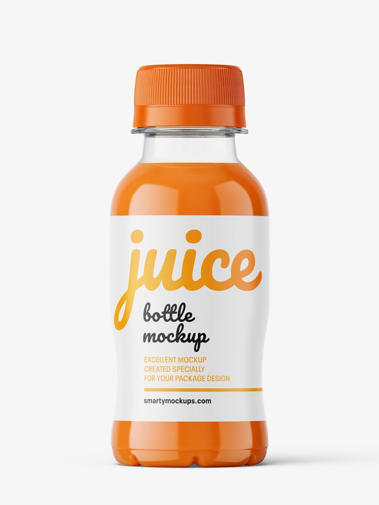 Small carrot juice bottle mockup
