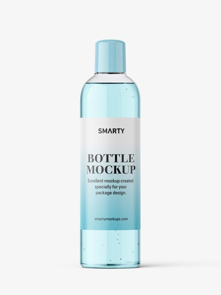 Clear bottle mockup with rounded screwcap mockup