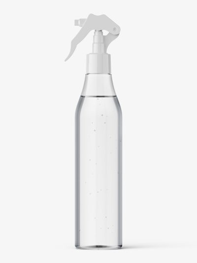 Clear bottle mockup with trigger spray mockup