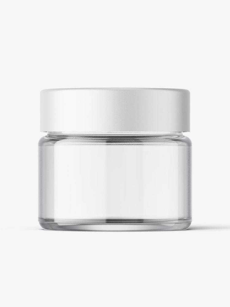 Cosmetic jar mockup with cap / 15ml / clear