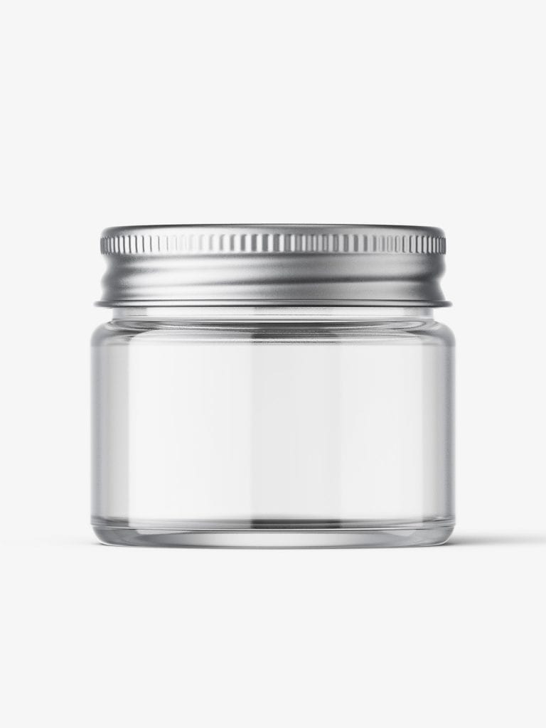 Download Cosmetic jar mockup with silver cap / 15ml / clear - Smarty Mockups