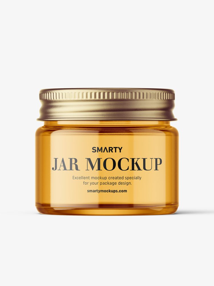 Cosmetic jar mockup with silver cap / 15ml / clear