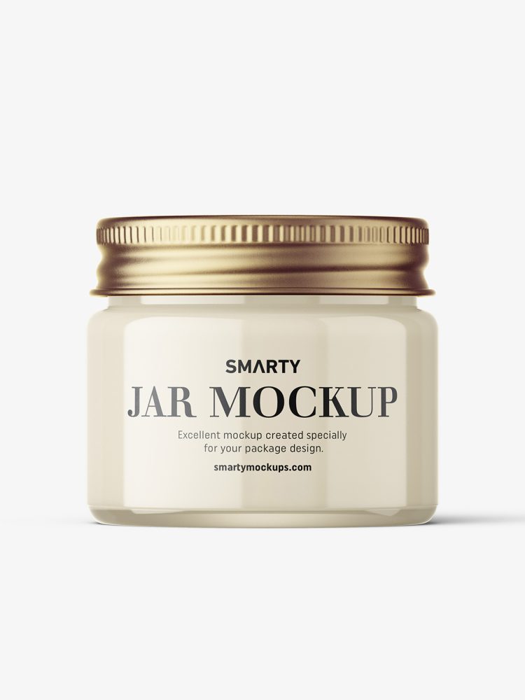 Cosmetic jar mockup with silver cap / 15ml / cream