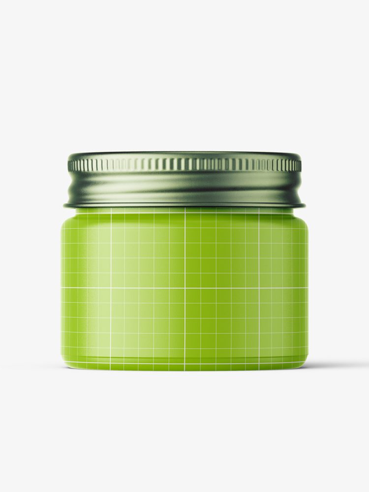 Cosmetic jar mockup with silver cap / 15ml / cream - Smarty Mockups