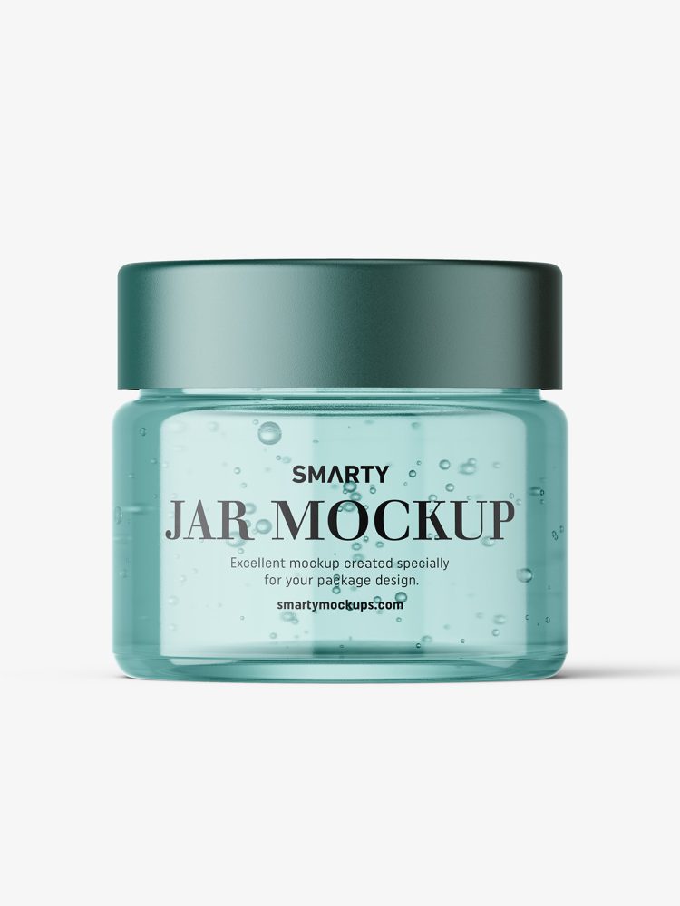 Cosmetic jar mockup with cap / 15ml / gel