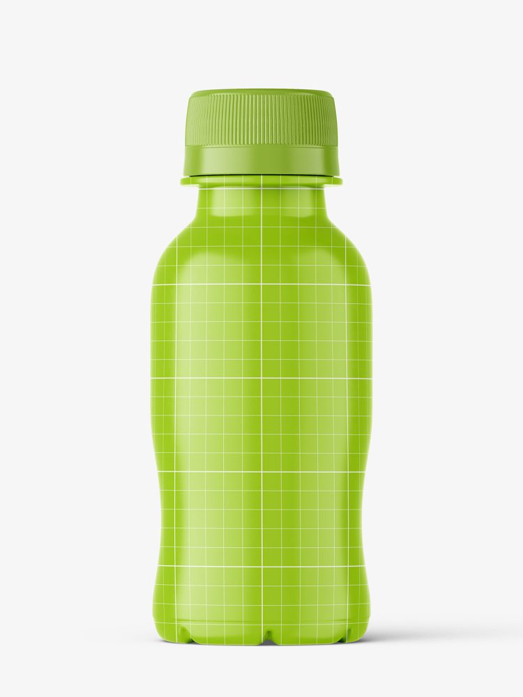 Glossy juice bottle mockup