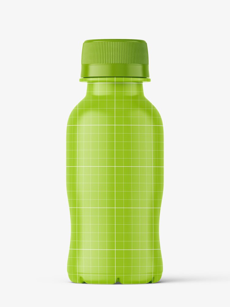 Small green juice bottle mockup