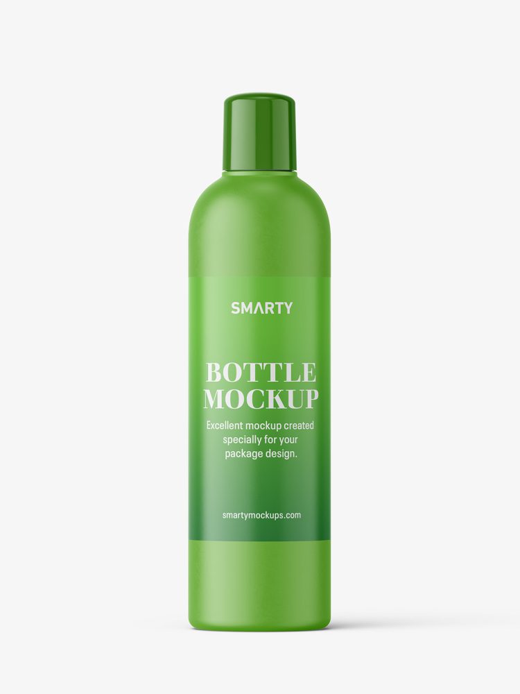 Matt bottle mockup with rounded screwcap mockup