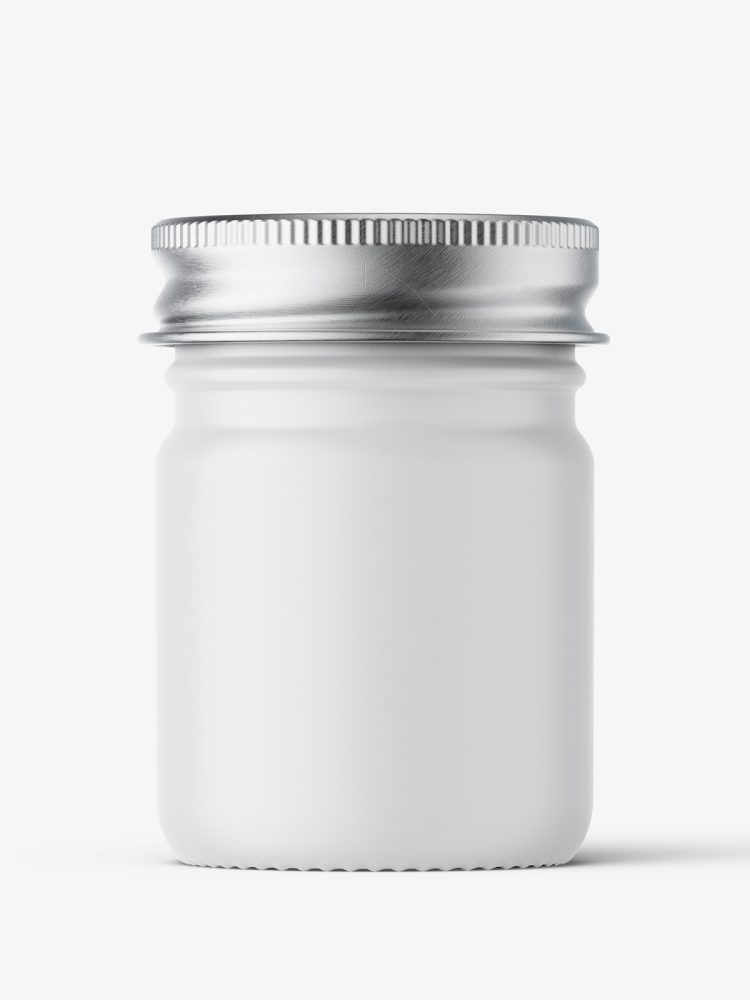 Small jar mockup with silver cap / matt