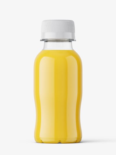 Small orange juice bottle mockup