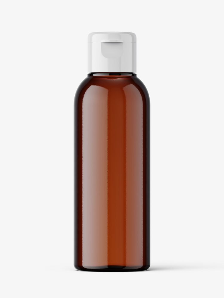 Small amber bottle with flip top mockup