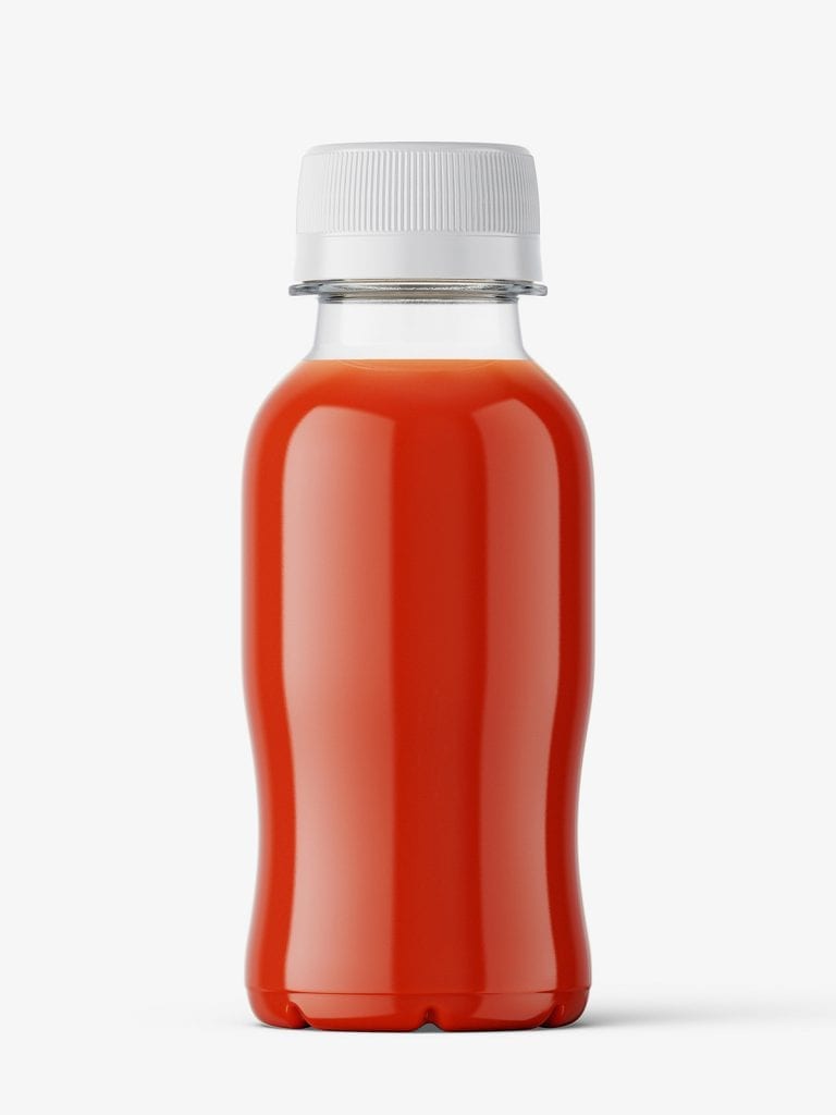 Small tomato juice bottle mockup - Smarty Mockups