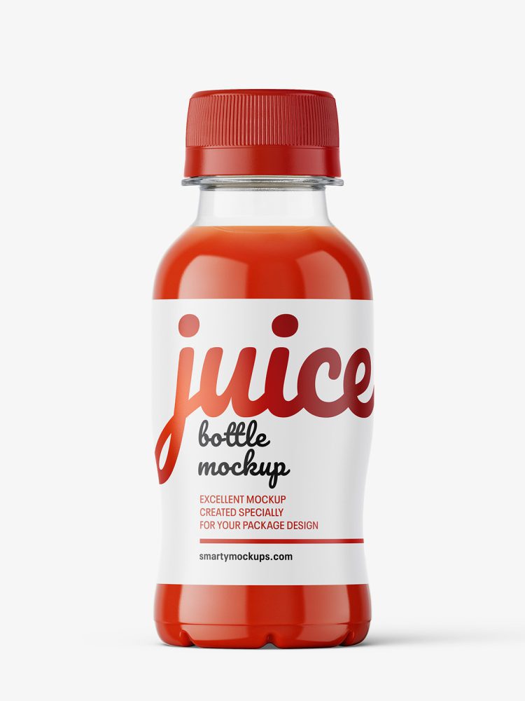 Small tomato juice bottle mockup