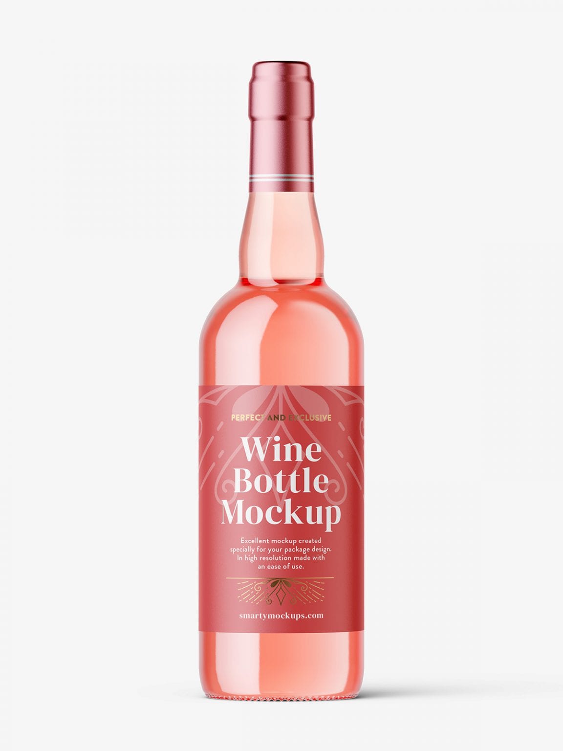 Rose wine bottle mockup - Smarty Mockups