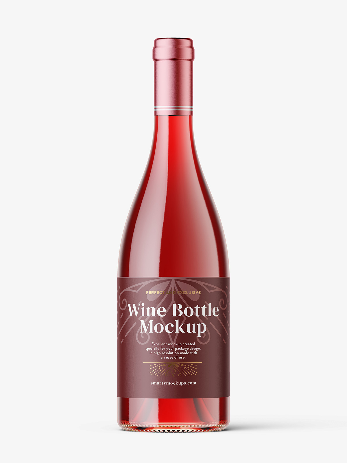 Download Red wine in clear bottle mockup - Smarty Mockups