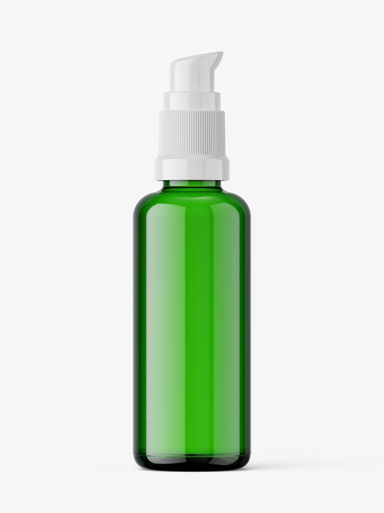 Airless pump bottle mockup / green