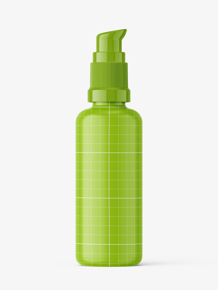 Airless pump bottle mockup / amber