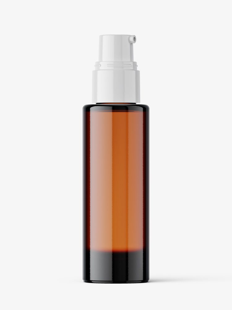 Airless dispenser bottle mockup / amber