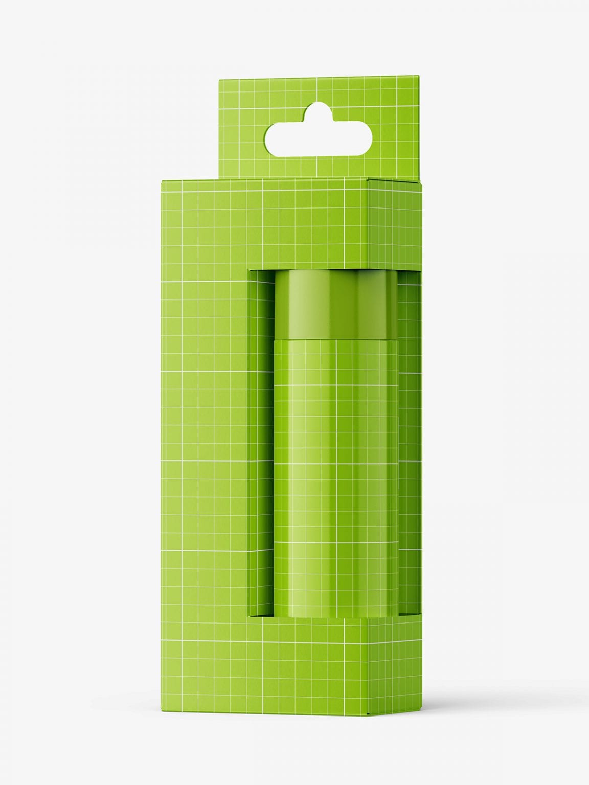 Download Box with window for plastic cylinder mockup - Smarty Mockups