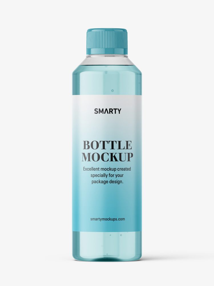 Clear bottle with child resistant cap mockup