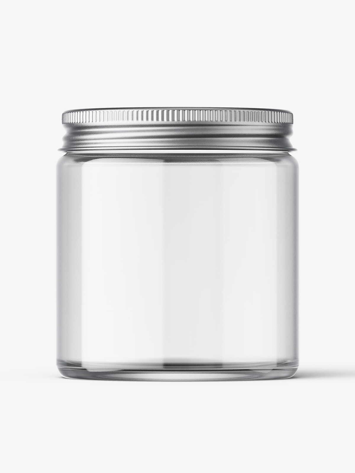Download Cosmetic jar mockup with silver cap / 120ml / clear - Smarty Mockups