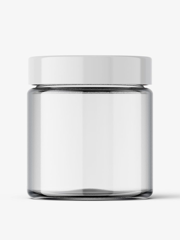 Clear glass jar mockup