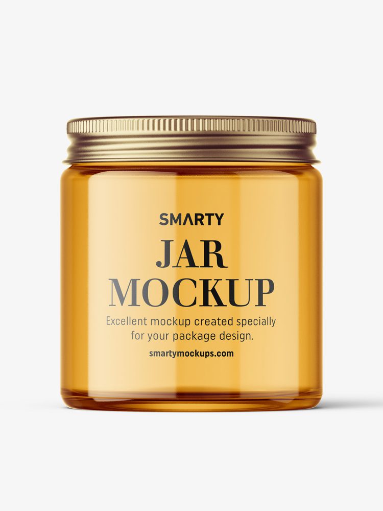 Cosmetic jar mockup with silver cap / 120ml / clear