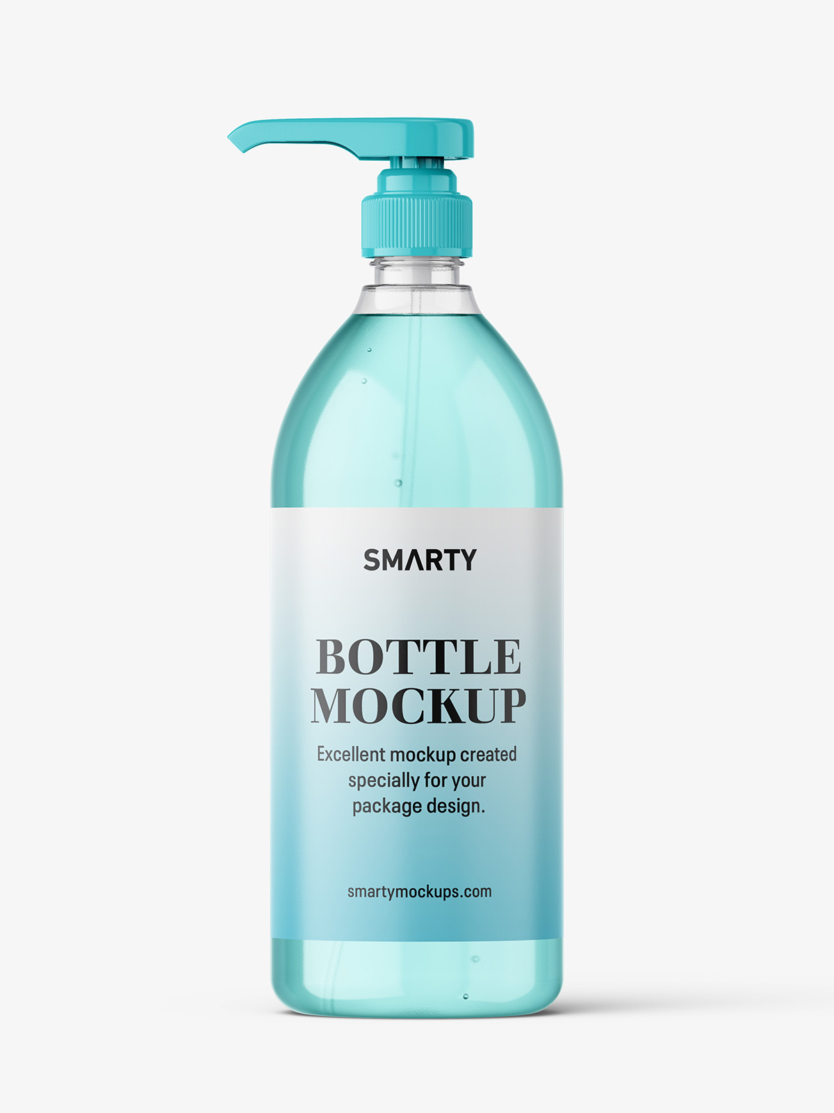 Download Clear bottle with pump mockup - Smarty Mockups