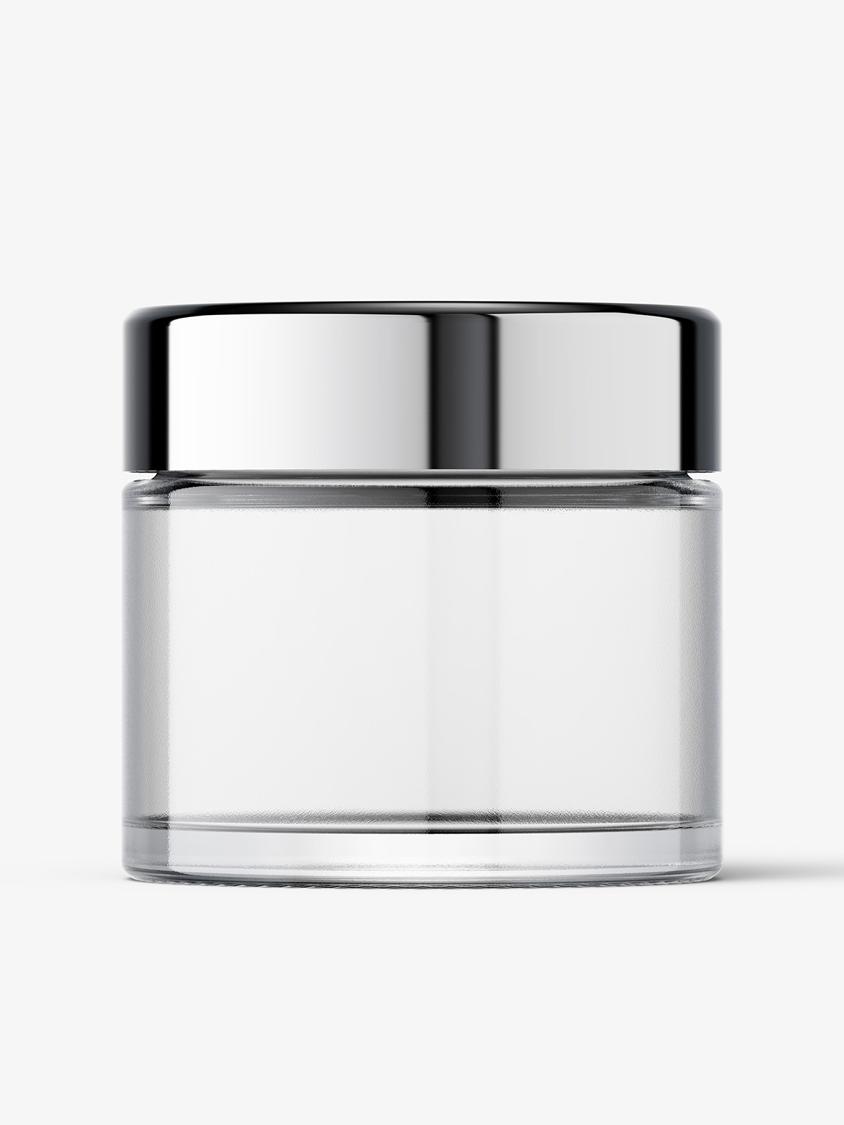 Download Clear cosmetic jar with reflective lid mockup - Smarty Mockups