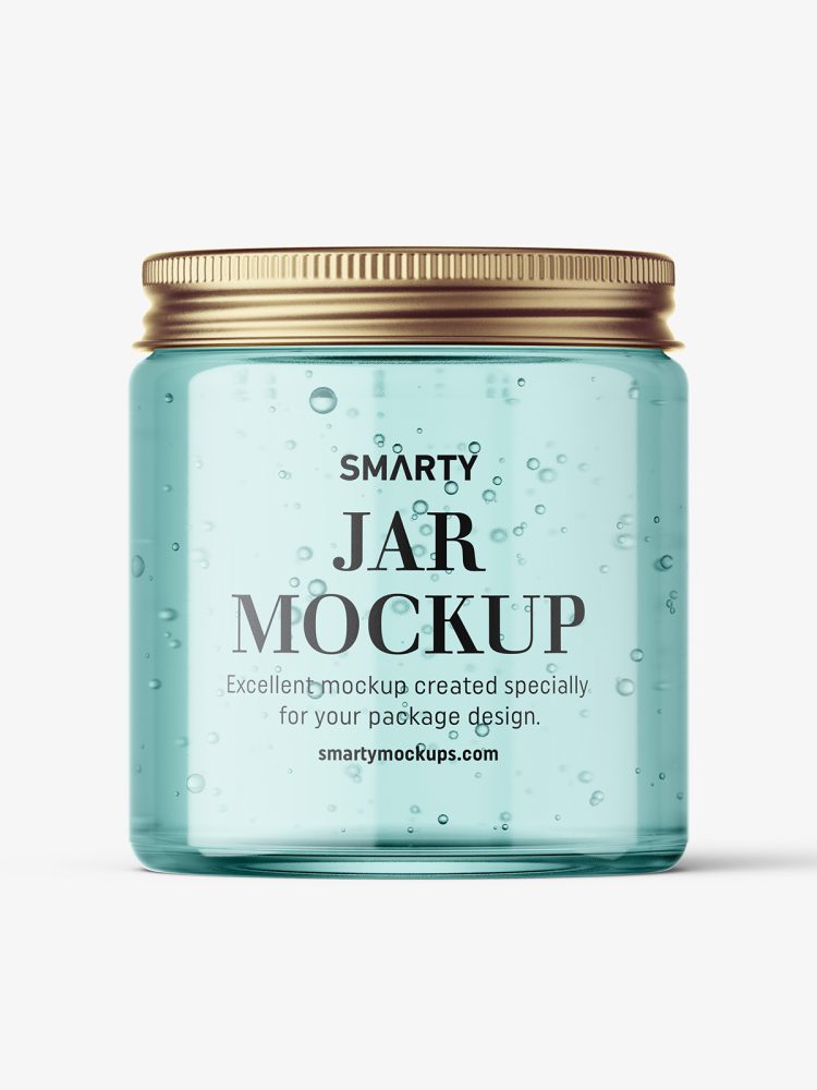 Cosmetic jar mockup with silver cap / 120ml / gel