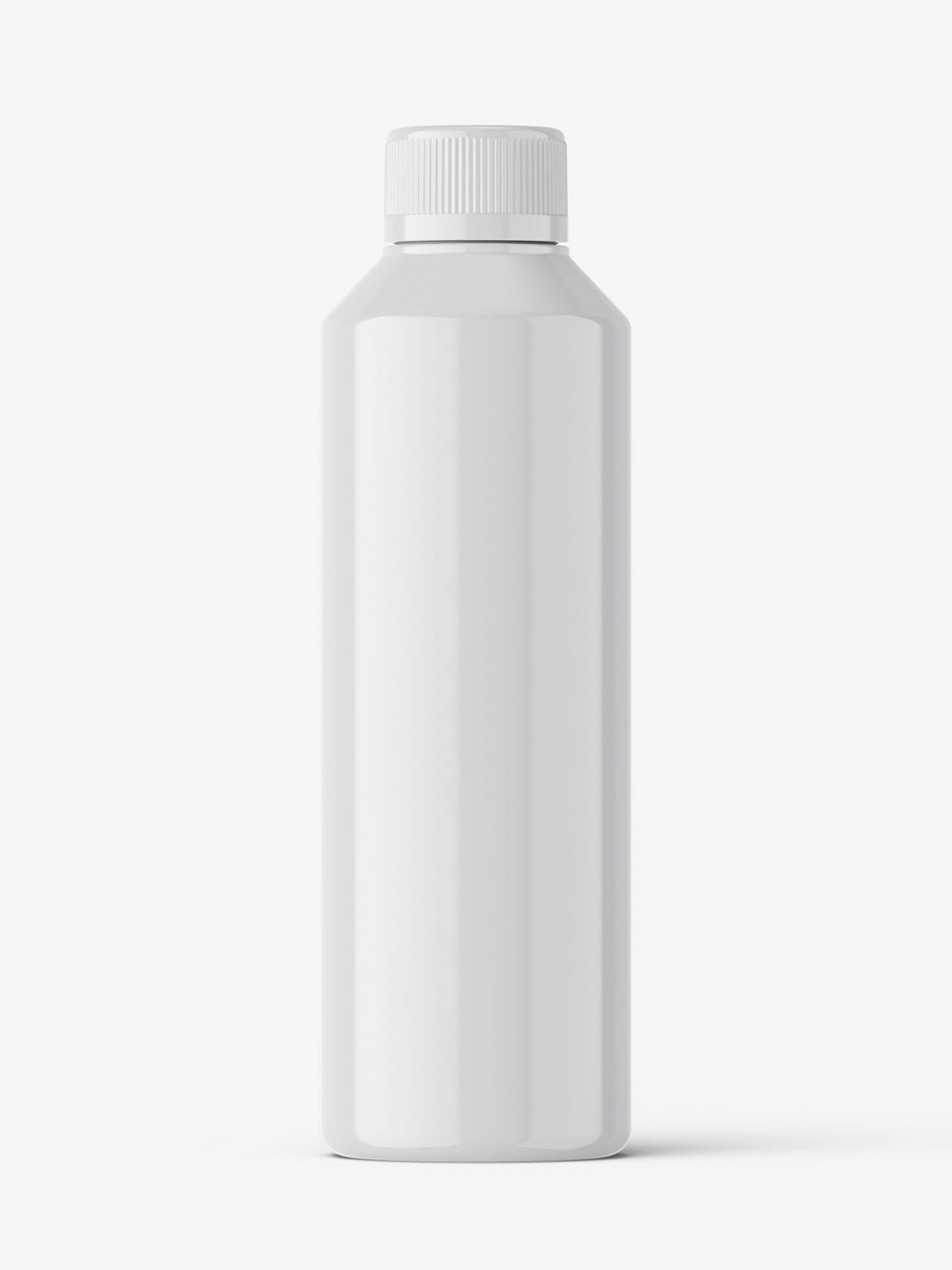 Glossy bottle with child resistant cap mockup - Smarty Mockups