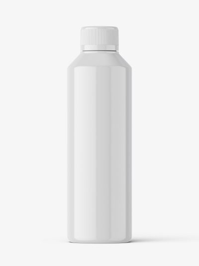 Glossy bottle with child resistant cap mockup