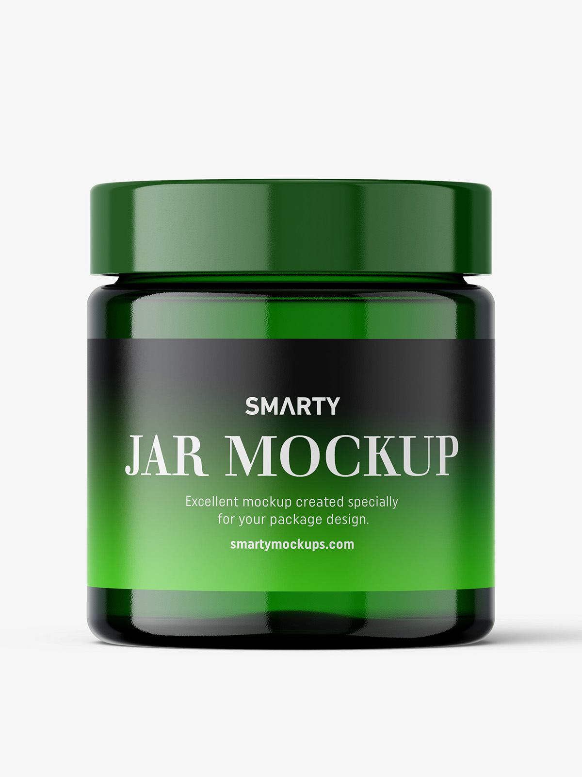 Green glass jar mockup - Smarty Mockups